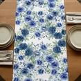 thumbnail image 5 of Table Runners 90 Inches Long Dress Scarves, Navy Blue Roses Farmhouse Coffee/Dining/Kitchen Table Runner for Living Room, Spring Floral Elegant Pastoral Botanical 13x90 Inch, 5 of 9