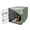 thumbnail image 2 of Christmas Dog Crate Cover, Vintage Fashion Pattern of Traditional Argyle Checkered Scottish Irish Culture, Easy to Use Pet Kennel Cover for Dogs, 35" x 23" x 27", Green White, by Ambesonne, 2 of 6