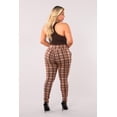 thumbnail image 5 of Plus Size Treggings With Zipper Pocket Trim - Tan  Brown Plaid, 5 of 11