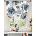 thumbnail image 3 of Purple Black Spring Floral Tie Up Curtains for Kitchen Bathroom Bedroom Windows 45 Inch Length, Watercolor Summer Botanical Balloon Drape Curtains Shade Rod Pocket Drapery Curtain Panel, 42"x45", 3 of 7