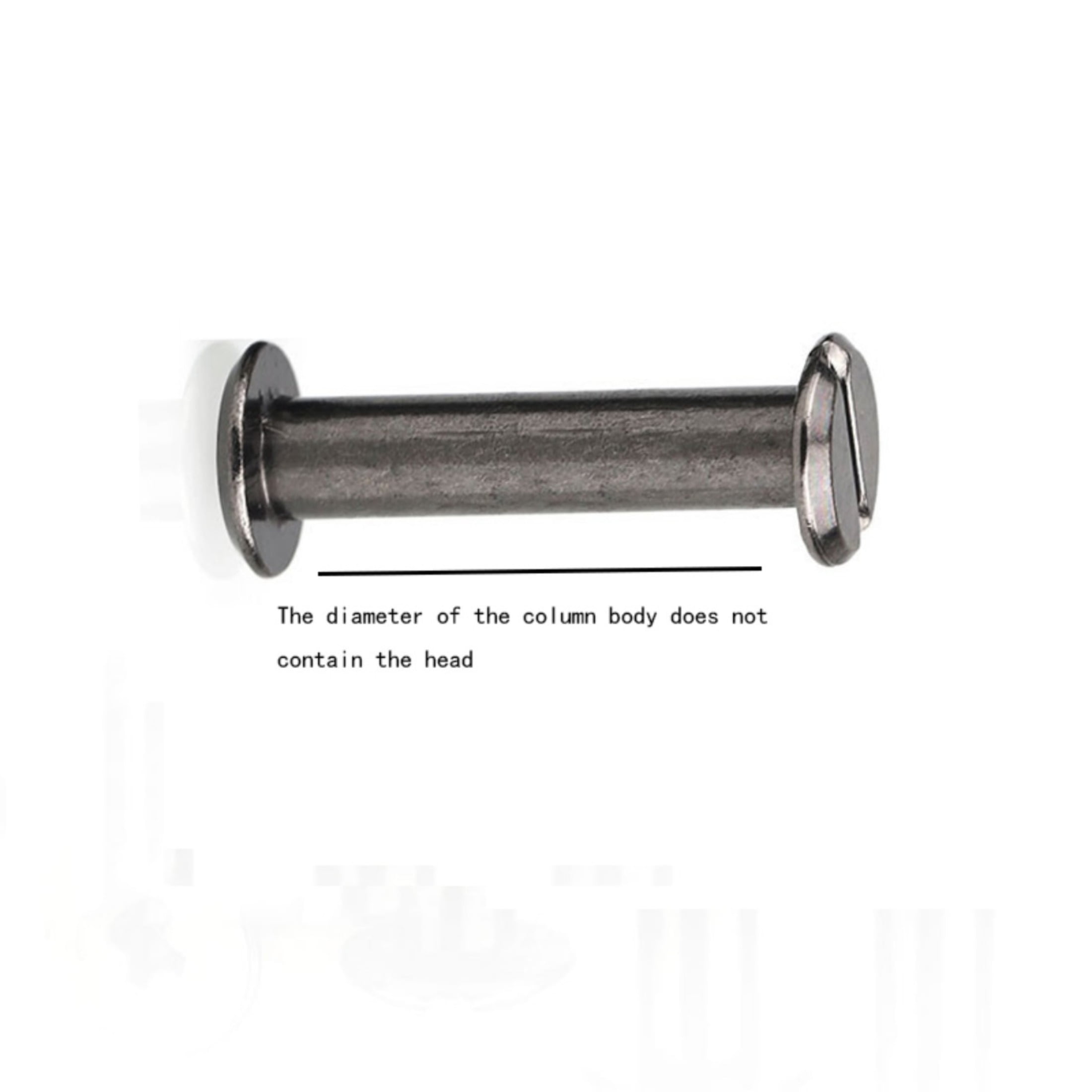 (20 pieces) Carbon Steel Black Mother-Son Locking Slotted Countersunk Rivets M4X6mm.