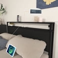 thumbnail image 6 of Queen Size Bed Frame with LED Light Headboard,8 Storage Drawers & Outlets, Stable Metal Platform Bed Frame, No Box Spring Needed,Noise-Free Queen Bed Frame,Black, 6 of 8