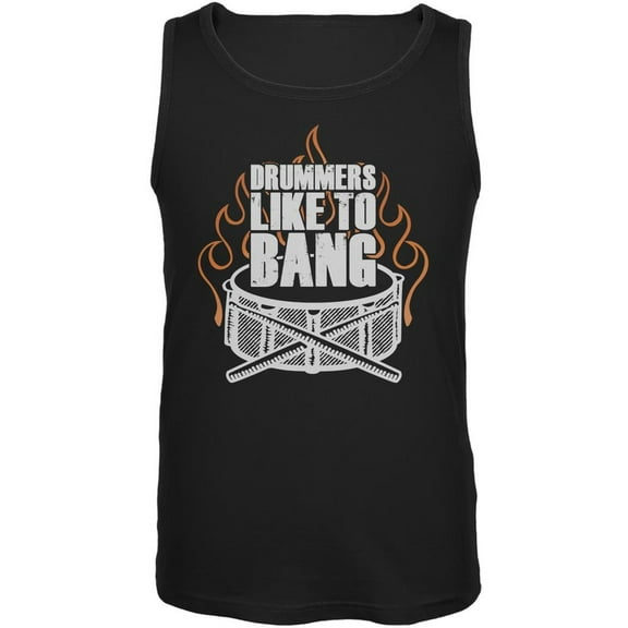 Drummers Like To Bang Black Adult Tank Top