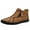 Brown, variant on LASUDRAA Mens Ankle Boots Casual Fashion Loafers Shoes Side Zipper Boots Hand Stitching
