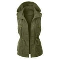 thumbnail image 2 of Harpily Plus Size Coat Womens Hooded Vest Jacket Sleeveless Utility Vest For Women Green Green 5XL, 2 of 6