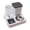 Gray, variant on NovaStitch 2 in 1 Pet Water Feeder with Stainless Steel Bowl, Dog Cat Food Dispenser and Drinking Fountain Set, Square Automatic Pet Feeder for Dry Food - Gray (Gray White)