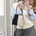 thumbnail image 5 of Women Fashionable Shoulder Bag Large Capacity Retro Flannel Handbag Clip Crossbody Bag Travel Shopping Work Shoulder Bag (Black), 5 of 10