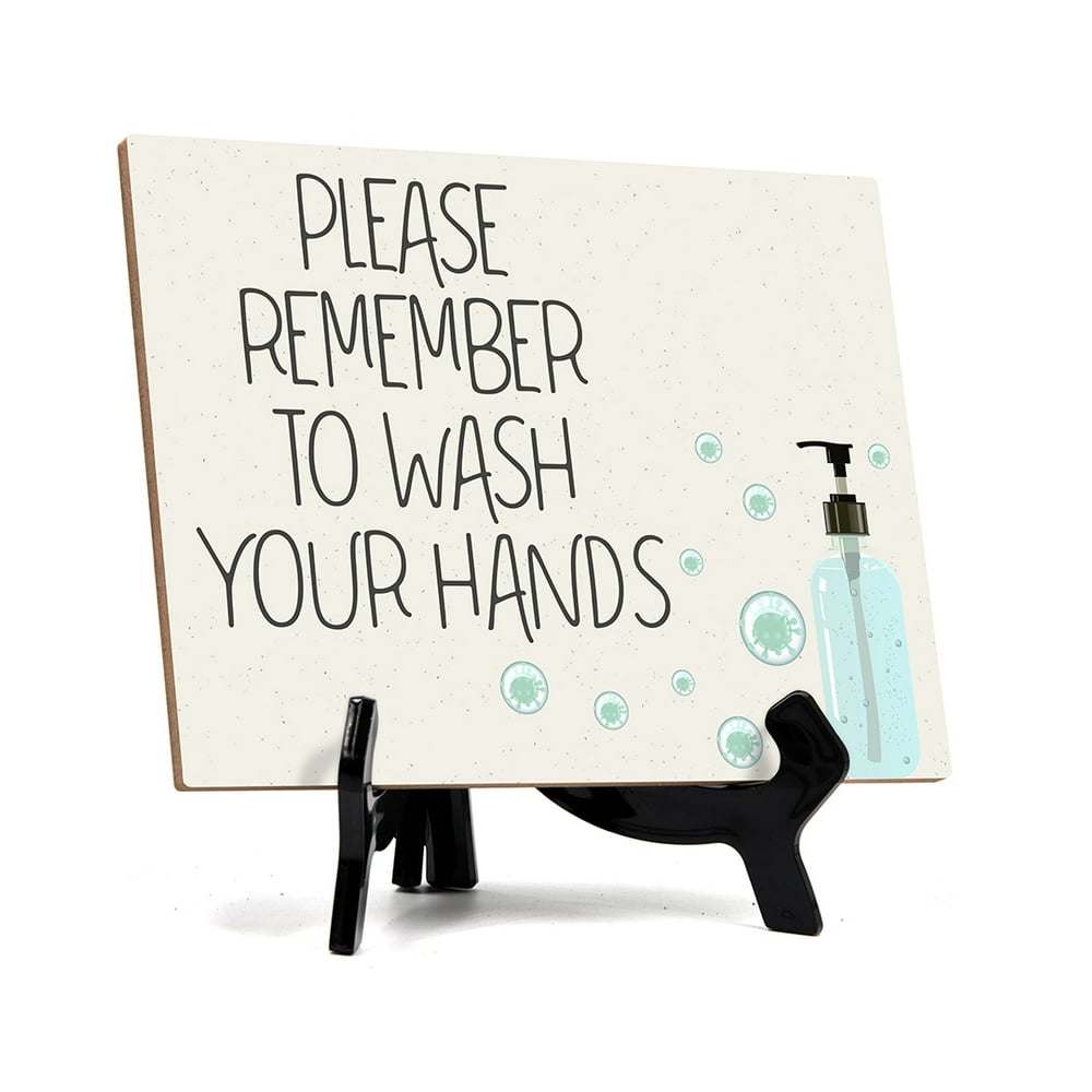 Signs ByLITA Please Remember To Wash Your Hands, Hygiene Sign, 6" x 8