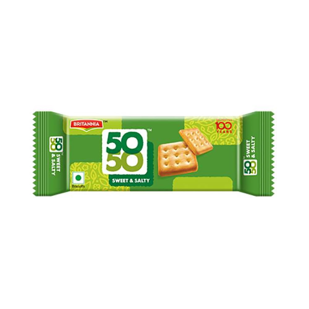 BRITANNIA Crackers 50 50 Sweet and Salty Biscuit 2.19oz (62g) Delicious, Light & Crispy