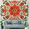 thumbnail image 4 of Shiartex  Boho Tapestry Wall Hanging, Mandala Orange Floral Aesthetic Tapestry Bohemian Decor for Home Bedroom Dorm Living Room Teen Girl ( Orange Flower - Boho) 40x60inch, 4 of 6