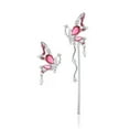 thumbnail image 4 of S925 Silver Needle Super Fairy Elf Stud Earrings Niche Temperament Personalized Design Earrings AB Asymmetrical Tassel Butterfly Earrings, 4 of 12
