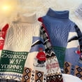 thumbnail image 4 of Suéter de árbol de Navidad Retro americano para hombres y mujeres, abrigo de suéter acolchado de terciopelo, moda urbana Y2K, cuello alto suelto, nuevo, 4 of 4