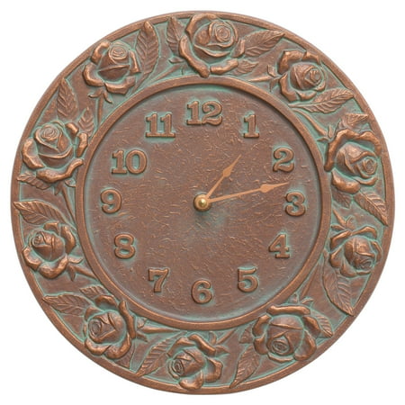 Whitehall Products Rose 12-in. Indoor/Outdoor Wall Clock