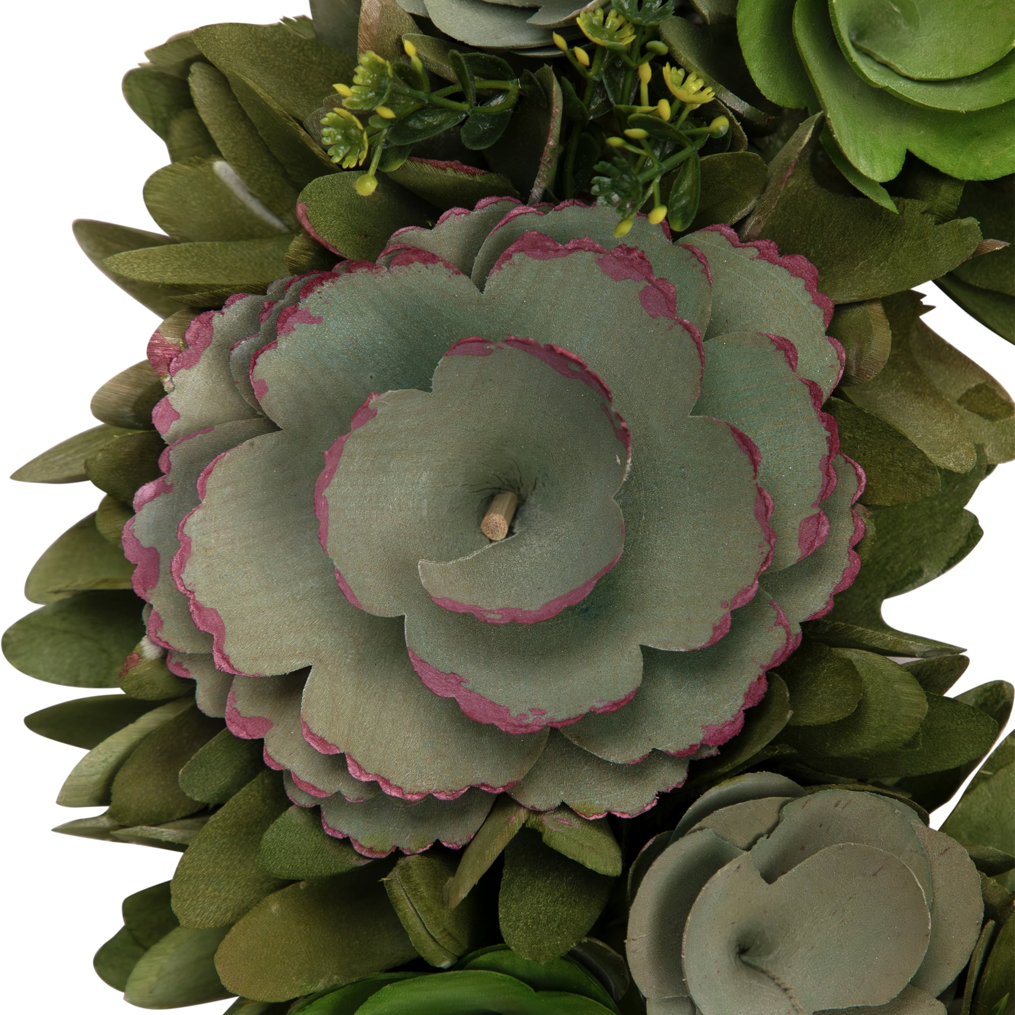 Northlight Wooden Mini Flowers Artificial Spring Wreath - 14"