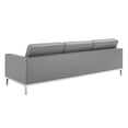 thumbnail image 3 of Modway Loft 3-Piece Vegan Leather Upholstered Sofa Set in Silver/Gray, 3 of 6