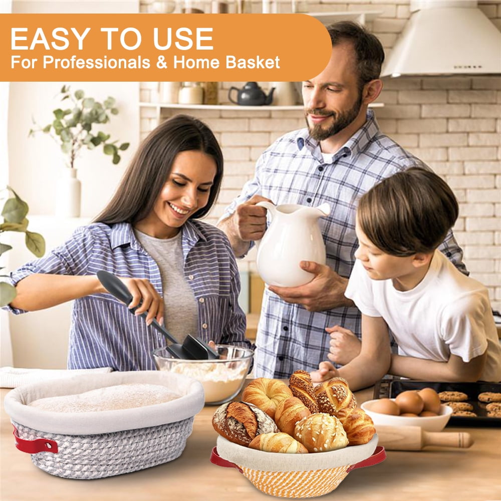 Cotton Rope Bread Proofing Baskets with Liners & Covers