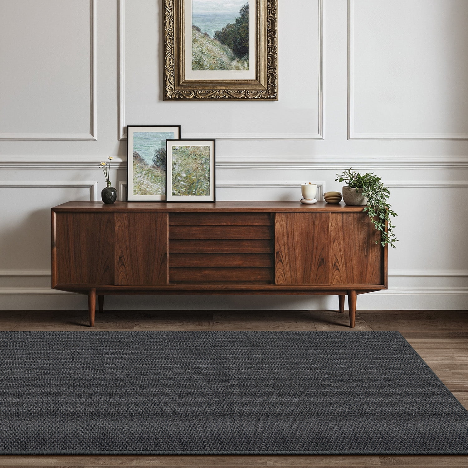PABUBE Runner Rug, 3'x8' Grey Hallway Runner, Non Slip Washable Hallway Rug, Carpet Runner for Hallway Living Room Bedroom