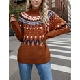 thumbnail image 2 of Sweaters for Women Fair Isle Turtleneck Sweaters Ugly Ribbed Knitted Warm Casual Fall Winter Long Sleeve Pullover Sweaters Alsol Lamesa, 2 of 6