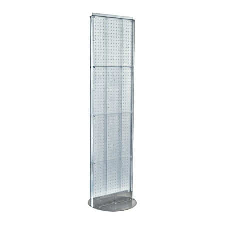 Two-Sided Pegboard Floor Display on Revolving Base. Spinner Rack Stand. Panel Size: 16"W x 60"H