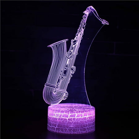 

Yjdsgif Night LightsMusical Instrument 3D Night Light LED Colorful 16-Color Remote Control Desk Lamp Gifts