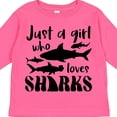 thumbnail image 4 of Inktastic Just a Girl Who Loves Sharks Girls Long Sleeve Toddler T-Shirt, 4 of 5