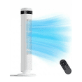 thumbnail image 2 of 35" Bladeless Tower Fan - Ultra-Quiet 28dB for Bedroom Sleep 25 ft/s High Velocity Cooling w/ Remote 64° Wide Oscillation, 12H Timer, 5 Speeds, 4 Modes LED Display Standing Floor Fan - White, 2 of 8