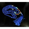 thumbnail image 4 of Natural Beaded Mala Tassel Necklace Blue Lapis Lazuli Round Beads Anniversary Gift Necklace, 4 of 9