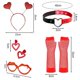 thumbnail image 5 of 5 Pcs Valentine'S Day Costume Set for Women with Earrings , Gloves,Heart Headband, Sunglasses, and Necklace, 5 of 5