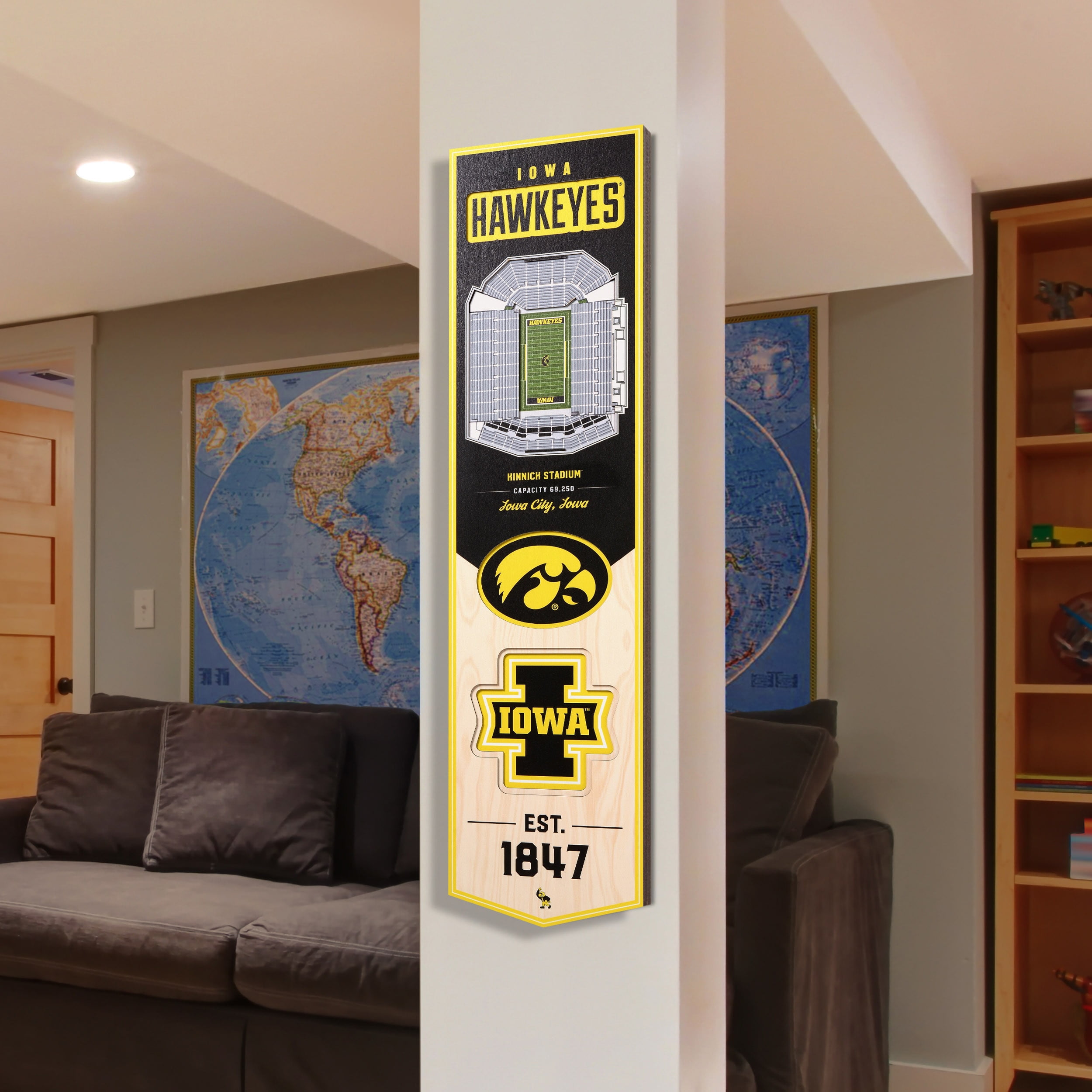 Iowa Hawkeyes 8'' x 32'' 3D StadiumView Banner