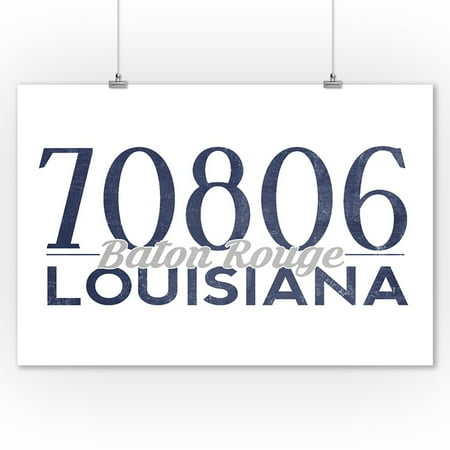 Baton Rouge Lantern - Baton Rouge, Louisiana - 70806 Zip Code (Blue) - Lantern Press Artwork (9x12 Art Print, Wall Decor Travel Poster)