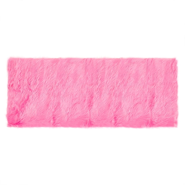 Unique Bargains Soft Faux Sheepskin Fur Solid Plush Area Rug Carpet Pad for Bedroom Floor Mats Rectangle