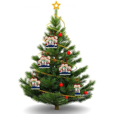 

Christmas Family Pendant Painted Resin Crafts DIY Xmas Tree Hanging Ornament for Home Living Room Garden Decor E Machine Printing
