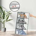 thumbnail image 7 of Yazoni 12-Pack XL Shoe Storage Box, Clear Shoe box Plastic Stackable Shoe Organizer for Closet, Space Saving Foldable Shoe Rack Sneaker Container Bin Holder, 7 of 7