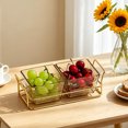 thumbnail image 6 of Clear Acrylic Divided Serving Tray - 2-Compartment Snack Platter for Parties, Fruit, Nuts & Appetizers with Iron Stand, 6 of 7