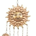 thumbnail image 4 of DecMode 35" Copper Metal Sun Windchime with Glass Beads and Cone Bells, 4 of 9