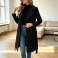 thumbnail image 6 of Biaocheng Women's Double Breasted Lapel Long Coat Button Front Long Sleeve, 6 of 6