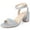 Silver, variant on Women's Open Toe Sandals Chunky Heel Dress Shoes Ankle Strap Shoes Black Size 8.5 US