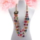 thumbnail image 2 of Collar estilo bohemio retro para mujer, concha de coco floral tejida a mano, cuentas de madera de concha de coco de colores, joyería de moda playera, colgante con abalorio., 2 of 7