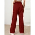 thumbnail image 4 of Chiclily Women Wide Leg Pants Lightweight Quick Dry Cargo Sweatpants with 4 Pockets, Red XL, 4 of 7