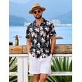 thumbnail image 4 of COOFANDY Beach Button Up Shirts for Men Hawaiian Flower Short Sleeve Shirts Tropical Beach Shirts, 4 of 6