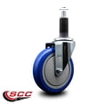 thumbnail image 2 of 5 Inch Blue Poly Wheel Swivel 1-1/8 Inch Expanding Stem Caster SCC, 2 of 2