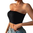 thumbnail image 3 of WHEANG Strapless Bra Women Summer Strapless Bra Breathable Daily Basic Bandeau Top Non-Slip Wireless Invisible Tube Bra Soft Stretch Comfort Casual Bandeau Strapless Bra Size XL Black, 3 of 6