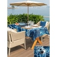 thumbnail image 5 of Outdoor Tablecloth with Umbrella Hole for Patio/Picnic/Party/Camping, Blue Football Waterproof Table Cloth Rectangle Table Cover Washable, Soccer Ball Water Splash (52"x 70"), 5 of 9