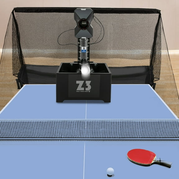 Automatic Training Table Tennis Ping Pong Ball Pitching Machine 100*Balls Net Black for Gyms, Schools