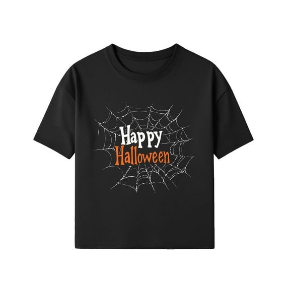 NAISIBABY Halloween T-Shirt for Boys, Short Sleeve Crewneck Funny Fashion Graphic Causal Festival Tees Black XL