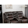 thumbnail image 6 of Ilyiano Two Tone Faux Leather Livingroom Reclining Loveseat In Brown, 6 of 8