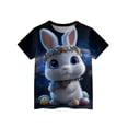 thumbnail image 4 of YOUYEDIAN 2026 Easter Girls T Shirts Funny Bunny Graphic Short Sleeve Tee Tops Festival Cute Cotton T-Shirt Outfits (Royal Blue, 6-7 Years), 4 of 5