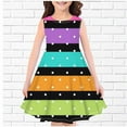 thumbnail image 2 of Ecqkame Girls Casual Dresses Child Fashion Summer Sleeveless Crew Neck Color Block Cute A-Line Dress D-Pink B 150 on Clearance, 2 of 3