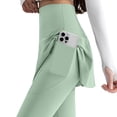 thumbnail image 6 of COMVALUE Skirted Leggings for Women Capri, Athletic Tennis Skirt with Leggings Golf Pickleball Clothes with Pockets Green for Size XXL, 6 of 7