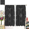 thumbnail image 3 of Western Blackout Curtains Bull Skull Boho Aesthetic Aztec Black Gray Modern Abstract Art Design Bedroom Living Room Rod Pocket Decoration Window Drapes 2 Panels W21xL63in, 3 of 6